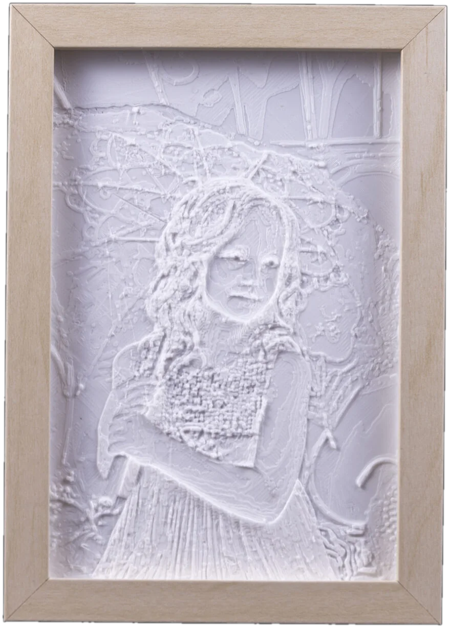 Exemple de lithophanie au relief détaillé — éteinte
